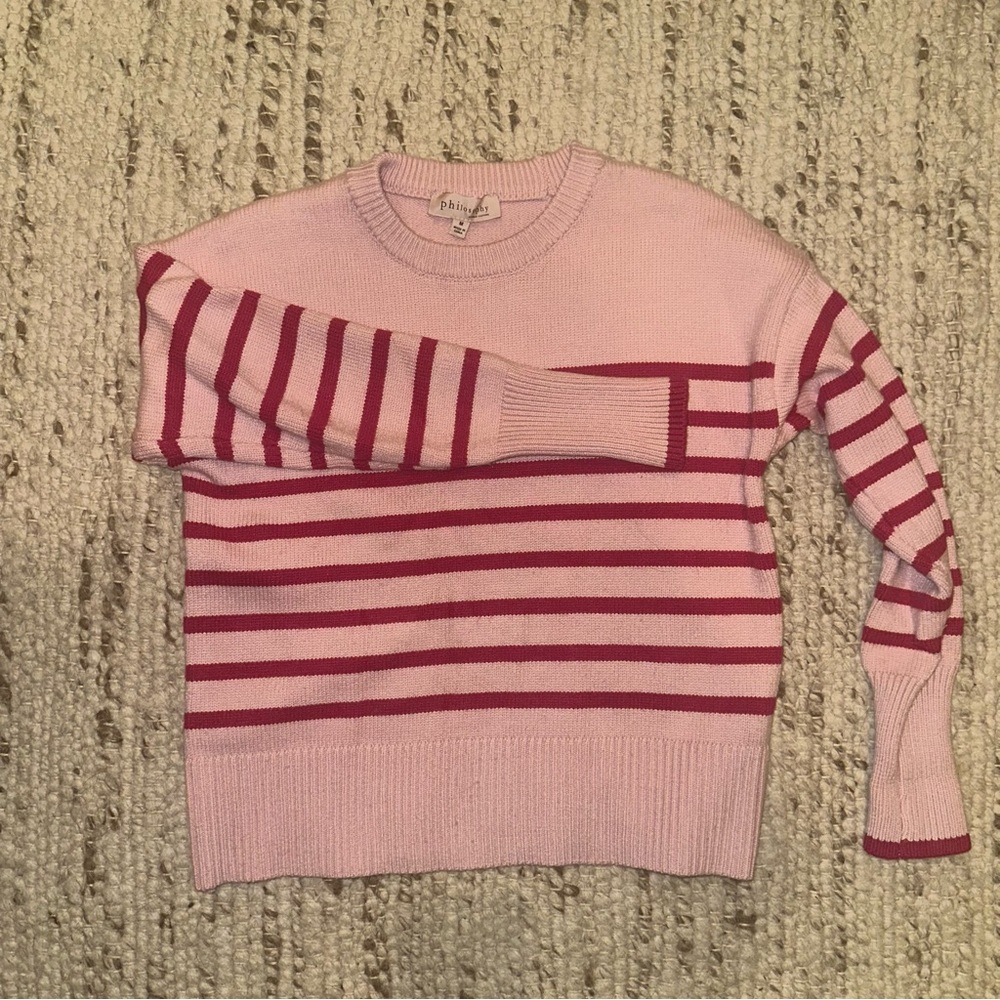 Philosophy Pink and Red Striped Sweater size M